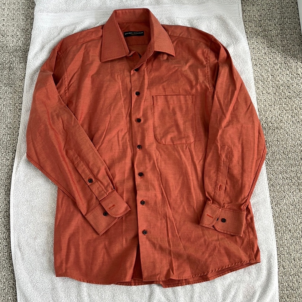 Gordon Mitchell burnt orange men’s dress shirt